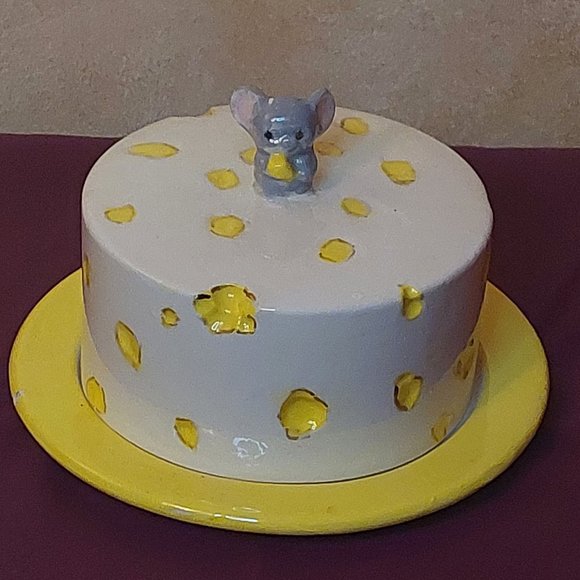 Handmade Pottery Cheese Serving Dish - Picture 3 of 7